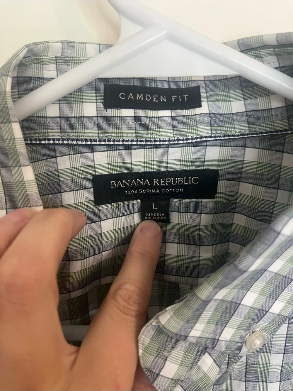 Banana Republic Blue and Gray Plaid Button-Down Shirt - Men's